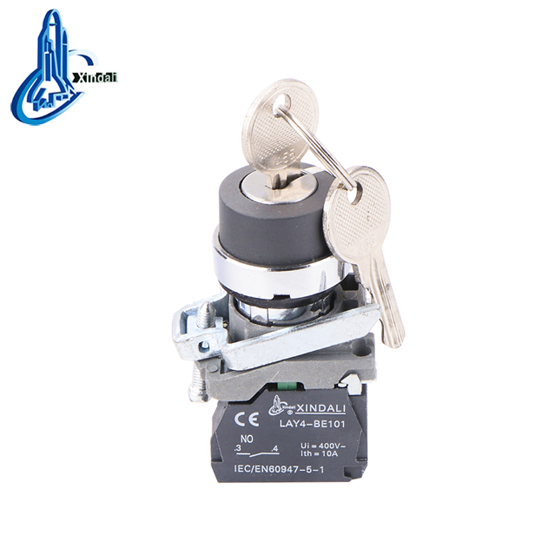 LAY4-BG21 electrical switch keylock push button switch 2 position with key - Image 3