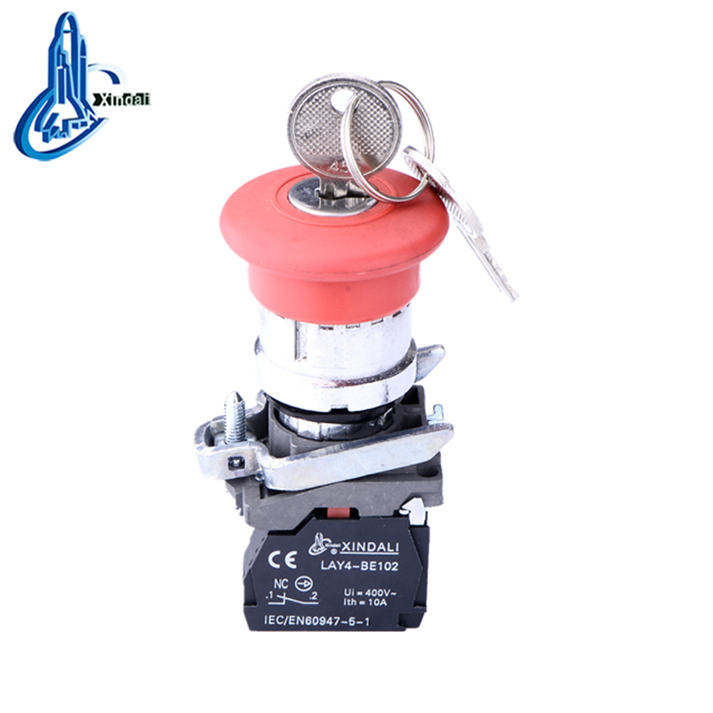 LAY4-BS142 elevator emergency key mushroom push button switch with key - Image 3