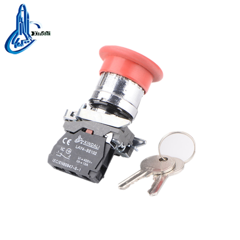 LAY4-BS142 elevator emergency key mushroom push button switch with key - Image 2