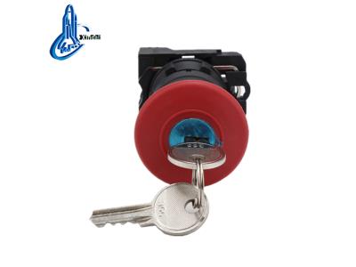 Key-Operated Emergency Stop Push Button Switch with Red Mushroom Actuator