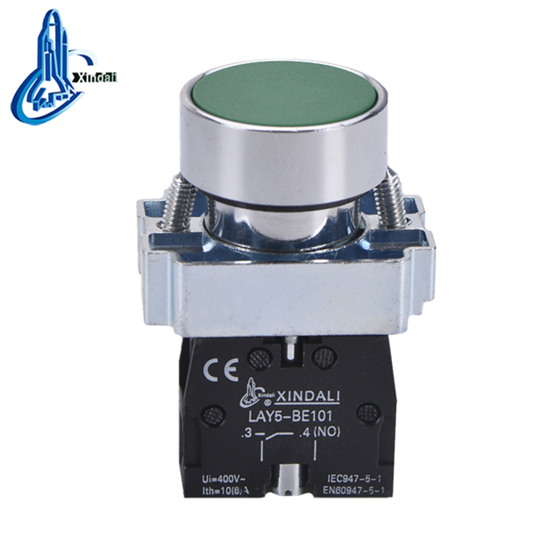 LAY5-BA31 metal flush green spring return push button for elevators - Image 3