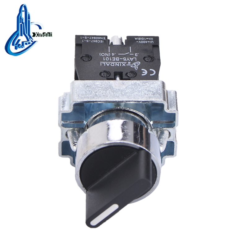220V 3-Position Metal Push Button Selector Switch