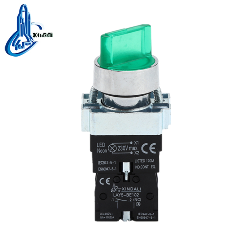 LAY5-BK2365 3 position switch 120v led light or button with spring return - Image 3