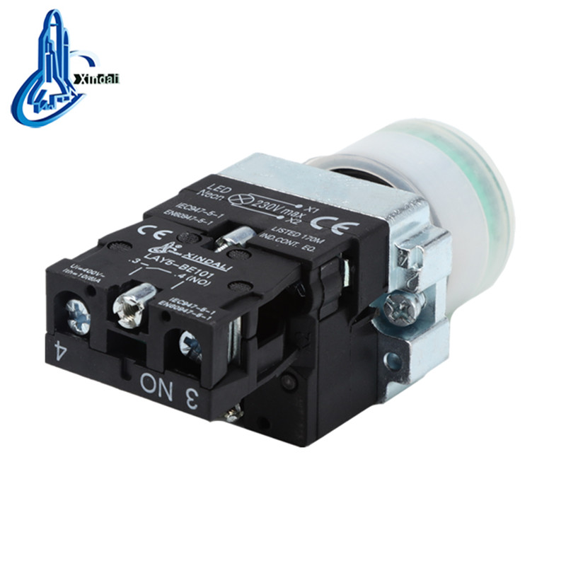LAY5-BPW3361 metal flush green rubber cap push button switch with cover - Image 2