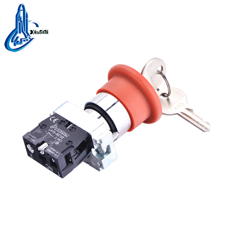 LAY5-BS142 mushroom switchlock emergency stop push button switch with key - Image 2