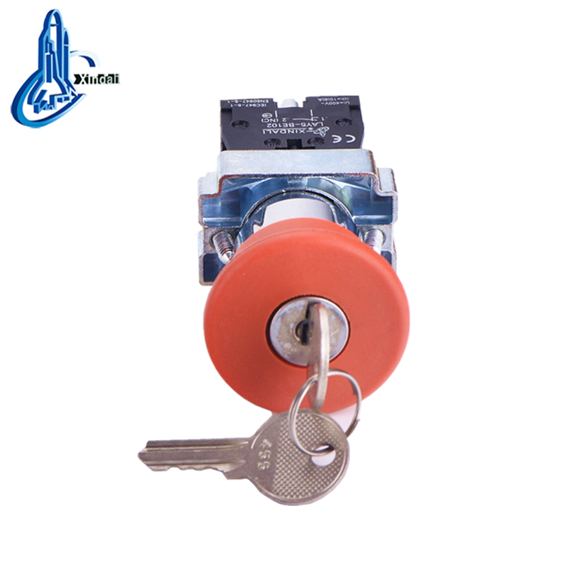 Mushroom Head Key Lock Emergency Stop Push Button Switch