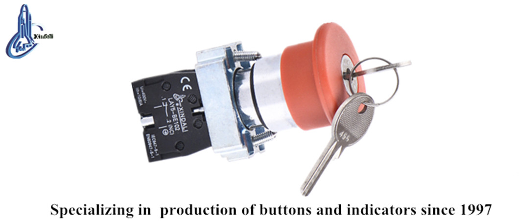 Industrial emergency stop switch in application