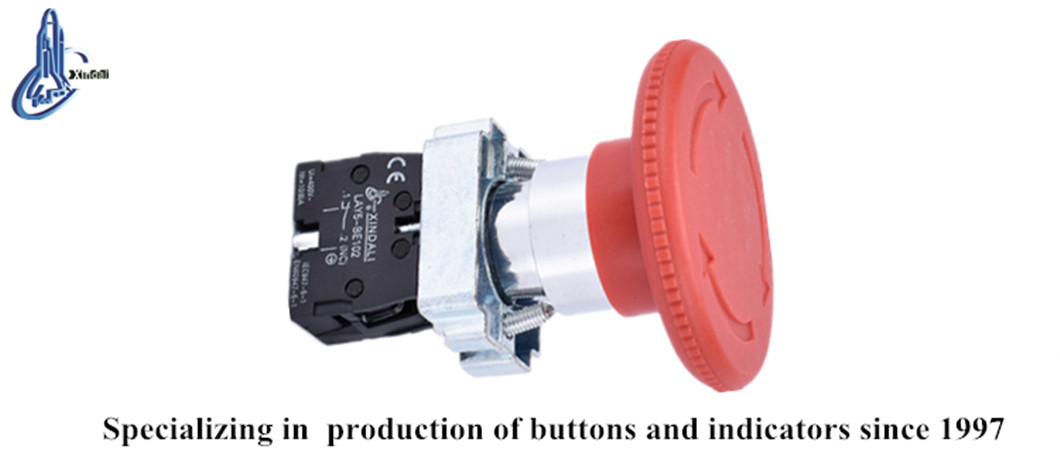 Emergency stop switch installed on a control panel
