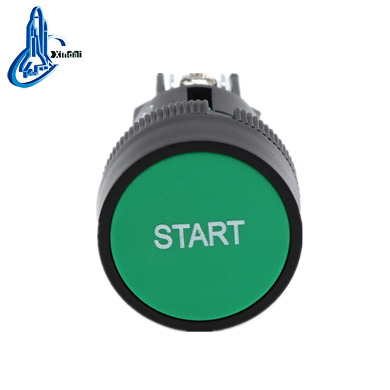 Spring Return Marked Push Button Switch with Green Button