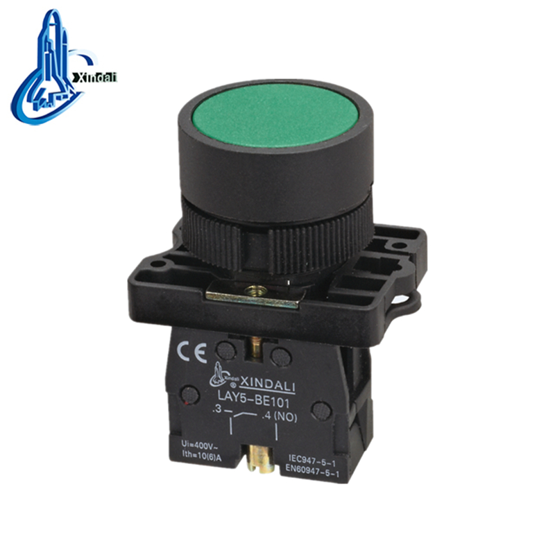 Green Plastic Spring Return Push Button Switch
