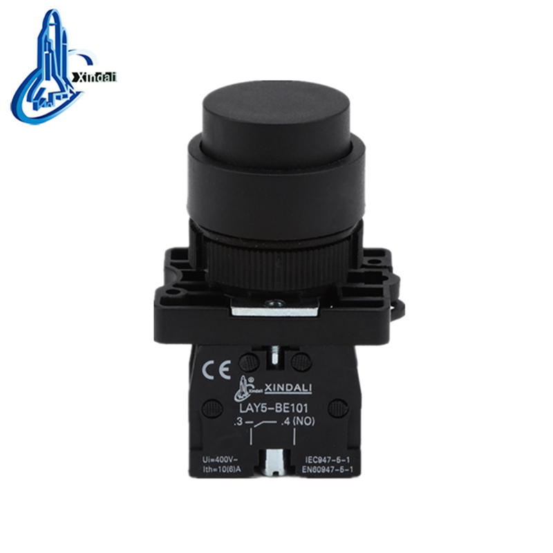 LAY5-EL21 convex head black plastic button lay5 black push button - Image 3