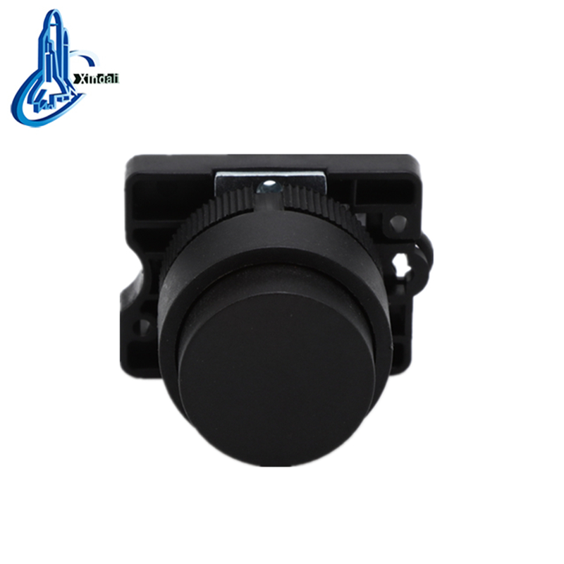 Convex Head Black Plastic Push Button