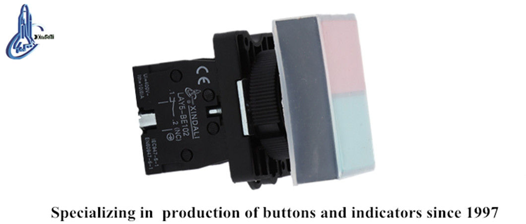 Side profile of the switch showing the waterproof cover and mounting base
