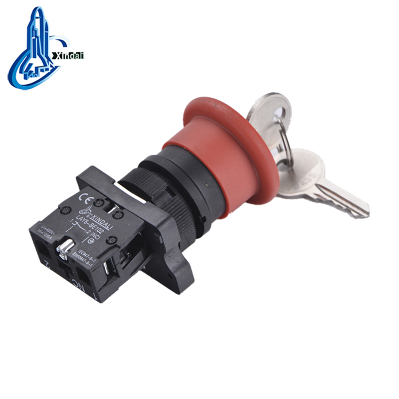 LAY5-ES142 button or m22 mushroom push button switch with key - Image 2