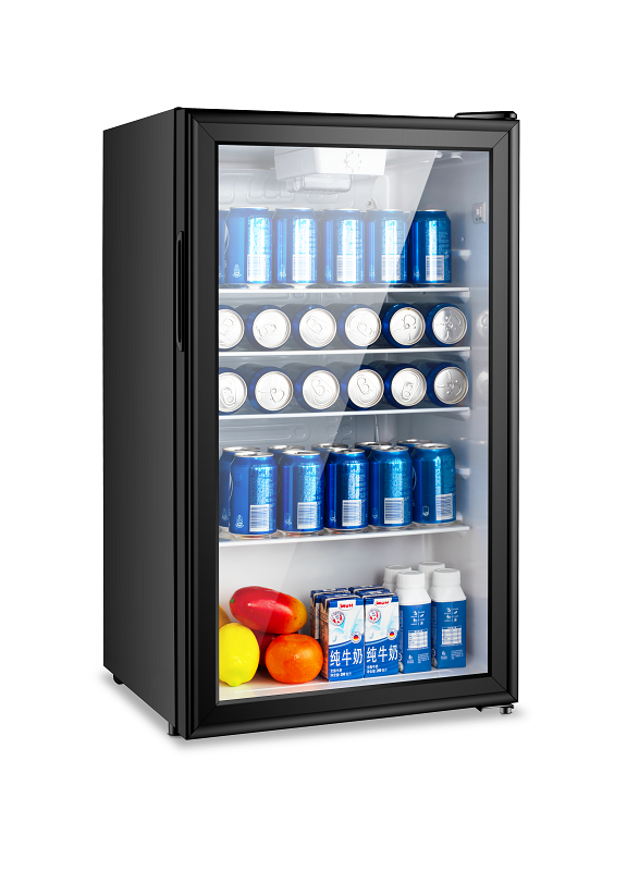 Compact Refrigerator with Glass Door