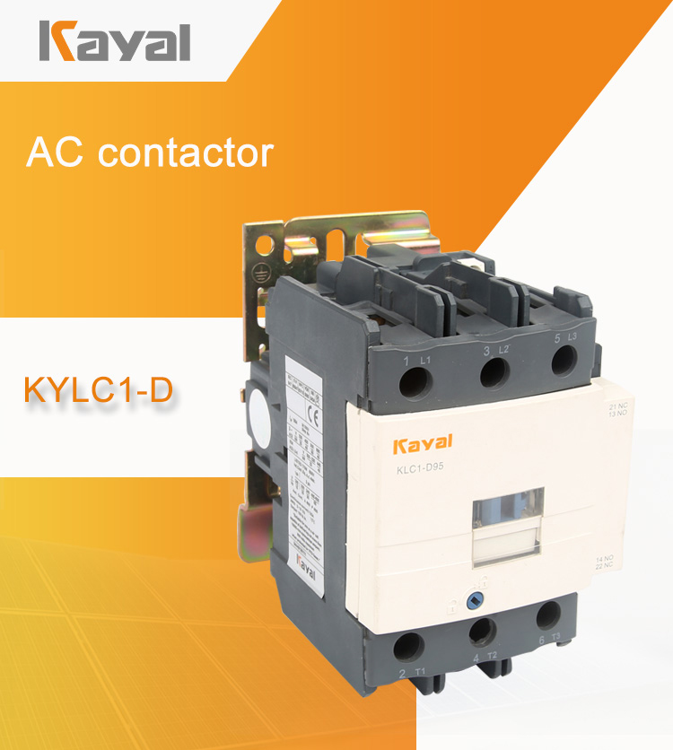 Close up of AC contactor terminals and wiring labels