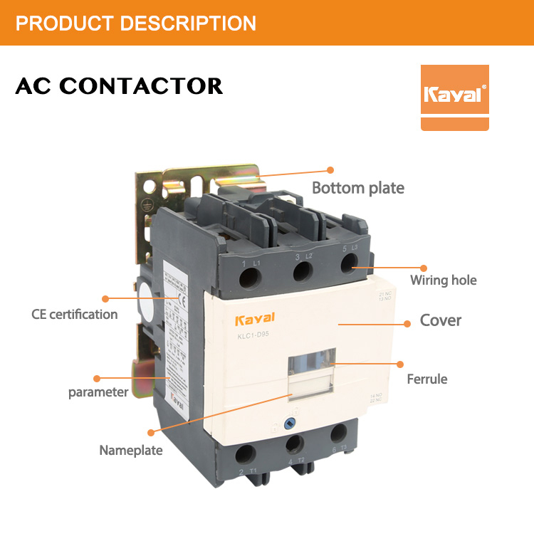 AC Contactor wiring diagram and terminal overview