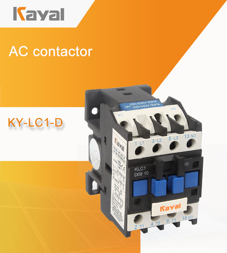Front view of LC1-D AC Contactor showing terminal layout
