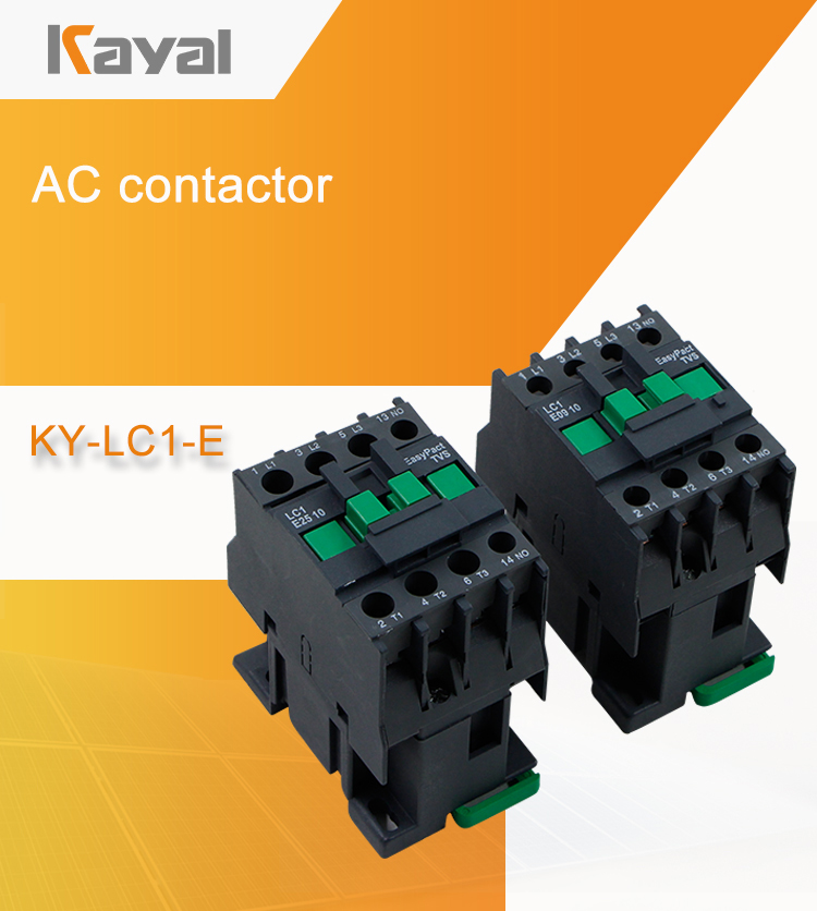 Close up view of the LC1-E AC Contactor showing terminal labels and design