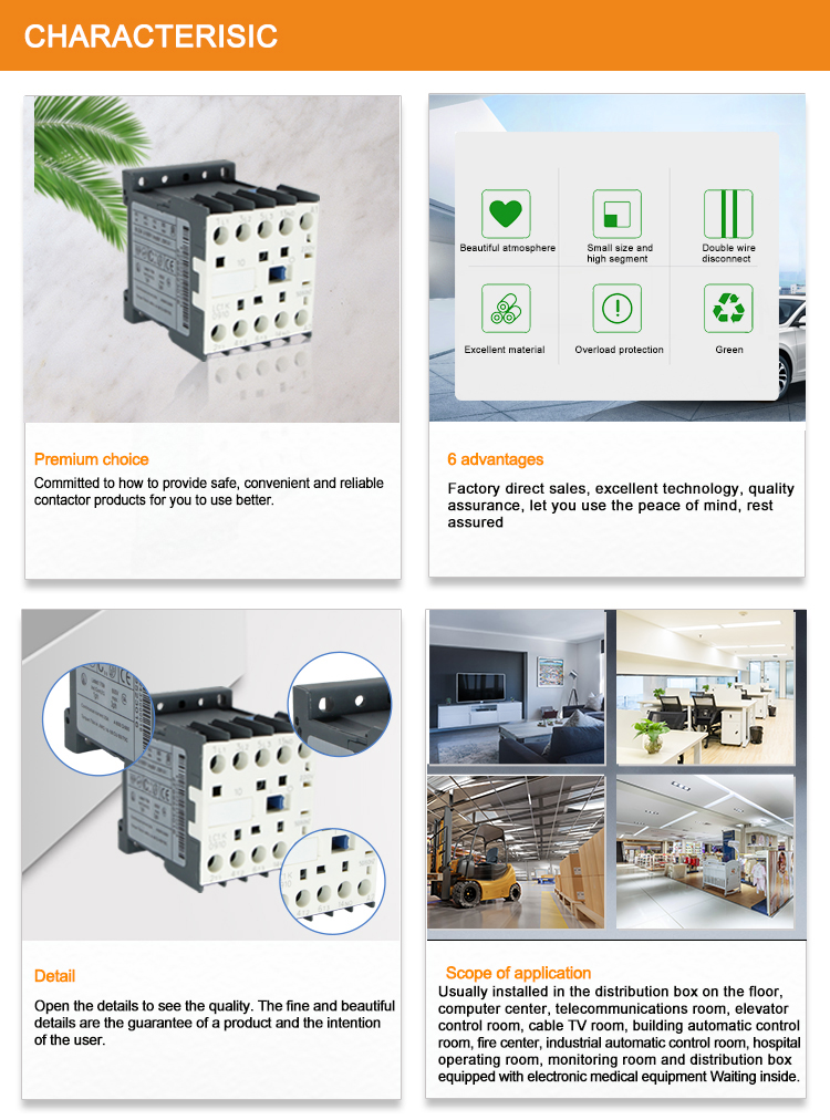 Graphic showing various industrial environments where the contactor is installed