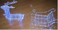 LED Illuminated Reindeer and Sleigh Christmas Decoration Set
