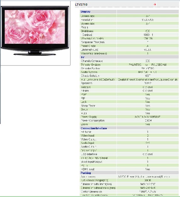37-Inch LCD Television with Multiple AV Inputs