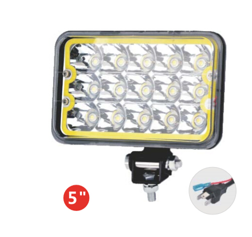 Rectangular LED Work Lamp for Automotive and Industrial Use