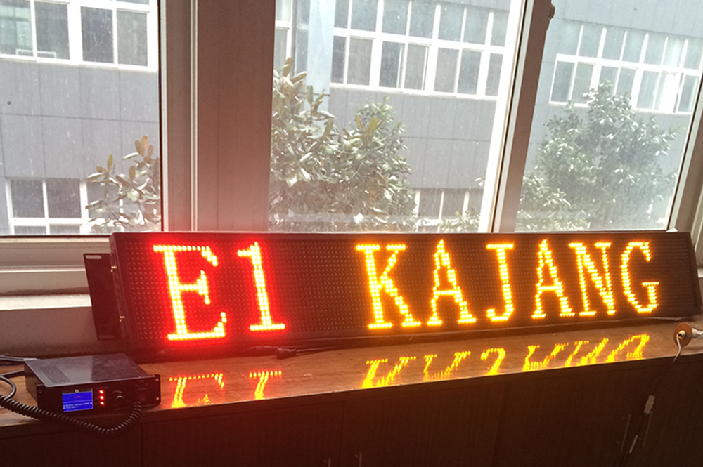 LED bus display showing route information