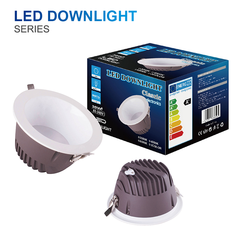 30W LED Downlight with Multiple Color Temperatures