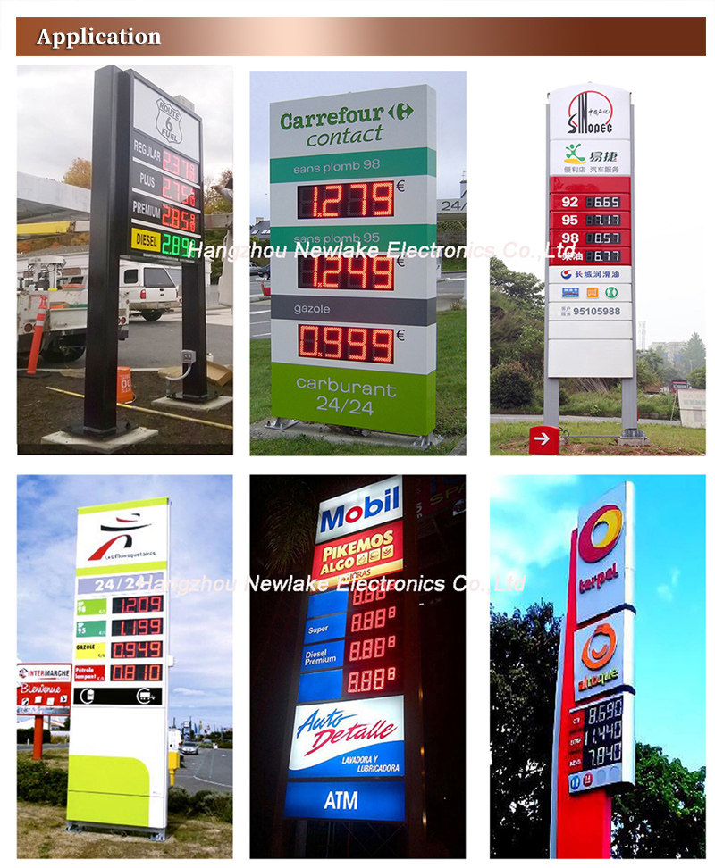 LED gas price display installed at a service station