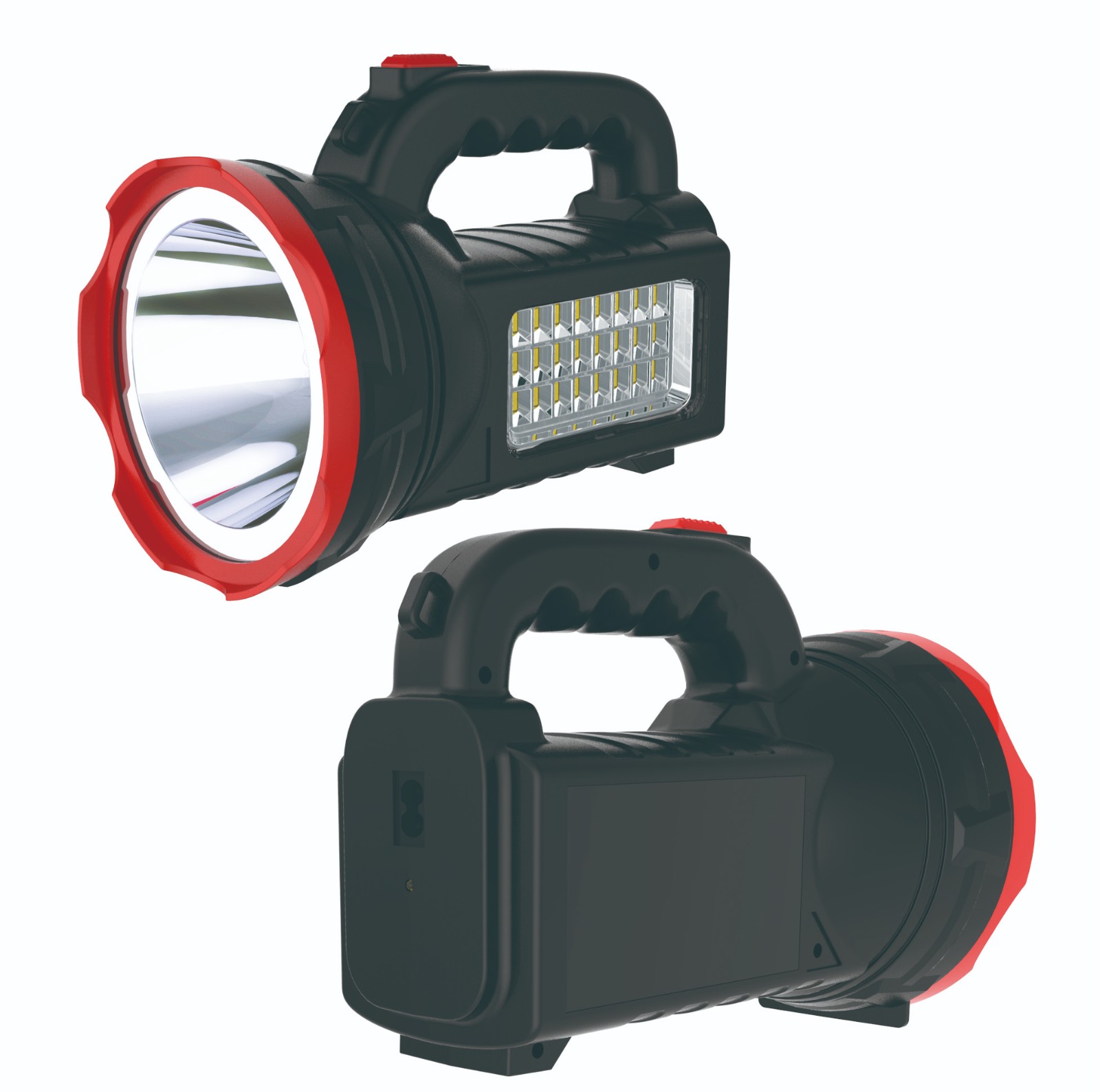 Led Portable Rechargeable Search Lamp With AC And COB Side Light - Image 2