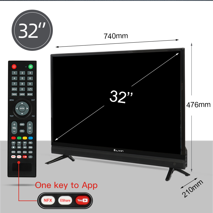 TV dimensions and remote control