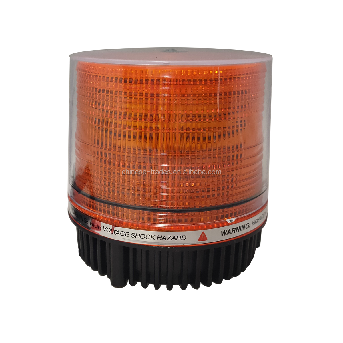 Close up of orange LED rotating beacon