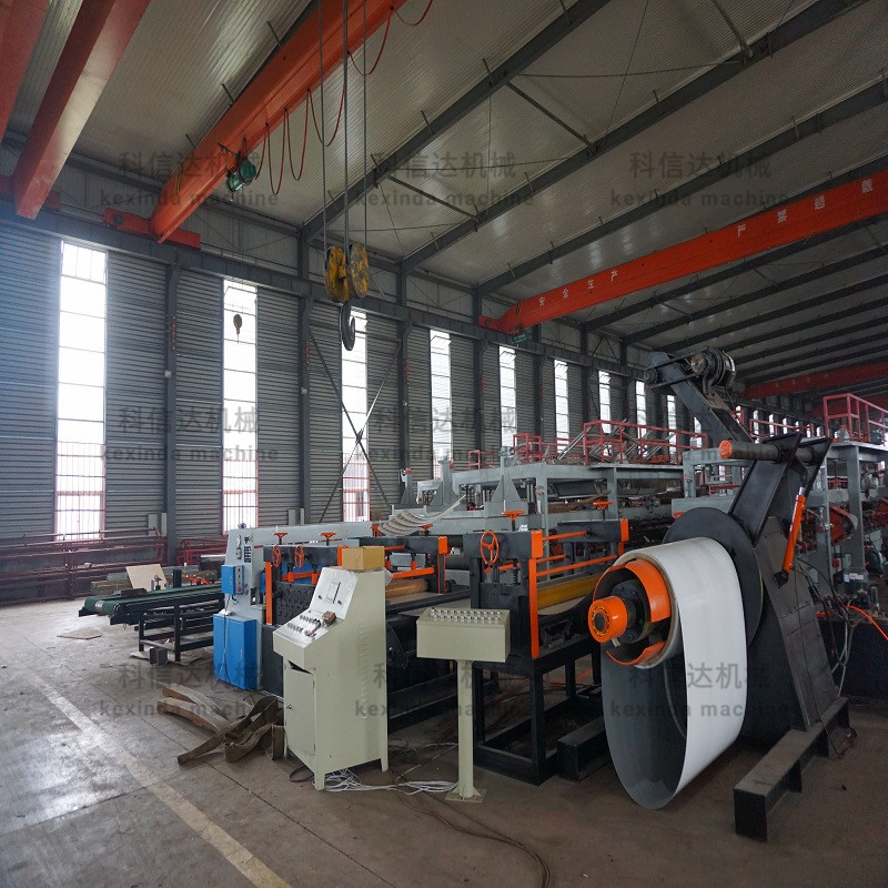 Industrial leveling machine with control panel and decoiler