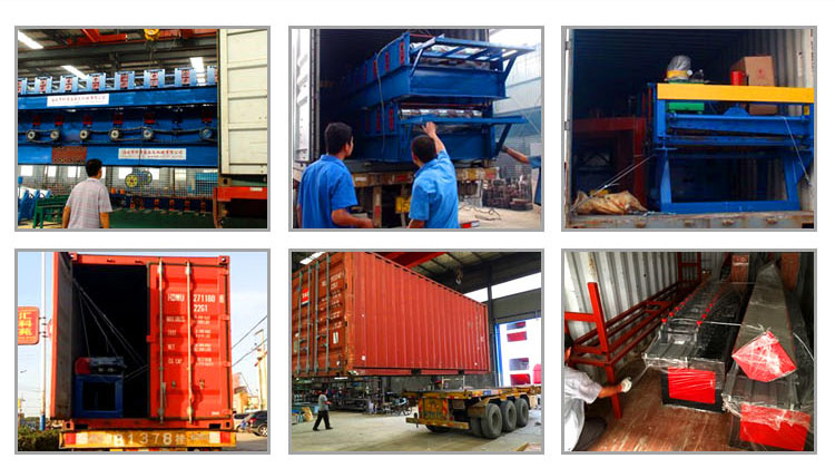 Leveling machine prepared for shipping