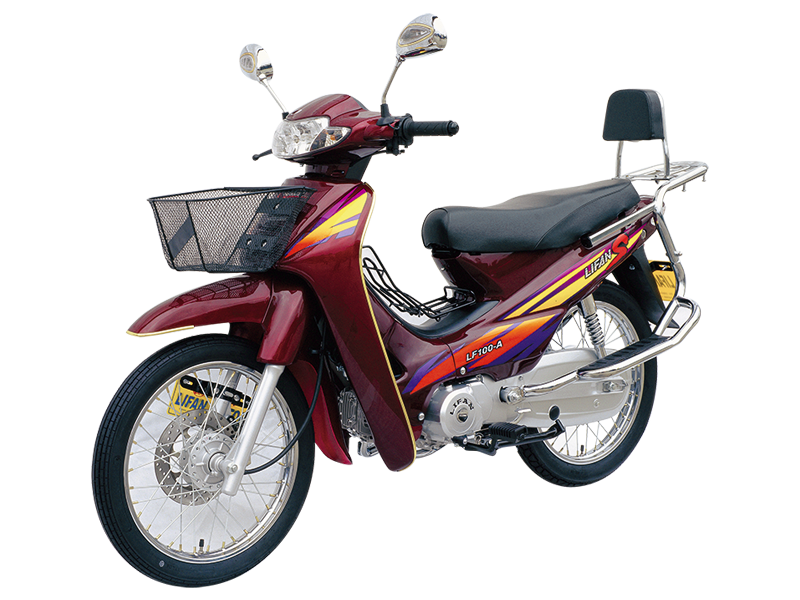 Cub-Style Motorcycle with Front Basket