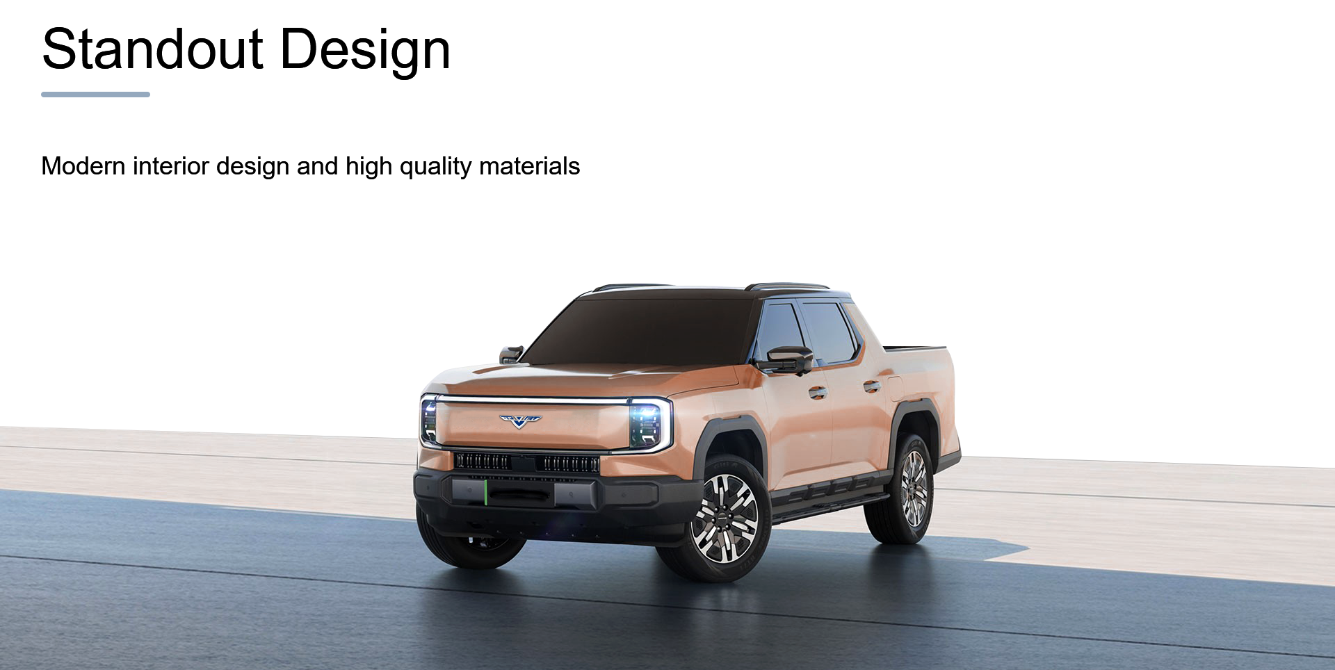 Front profile of the electric pickup truck