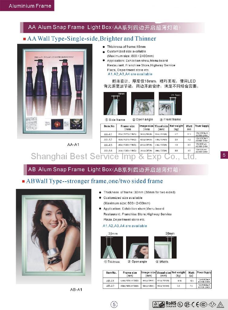 Wall-Mounted Aluminum Snap Frame Light Box