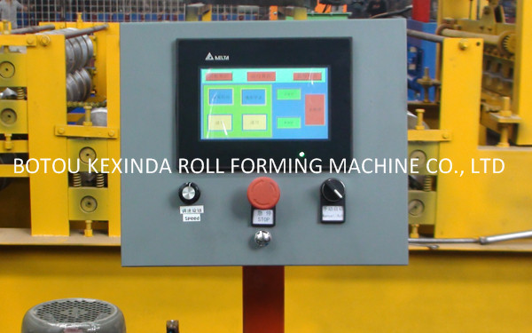 Close up of the machine control panel with PLC interface