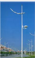 Dual-Fixture Roadway Light Pole