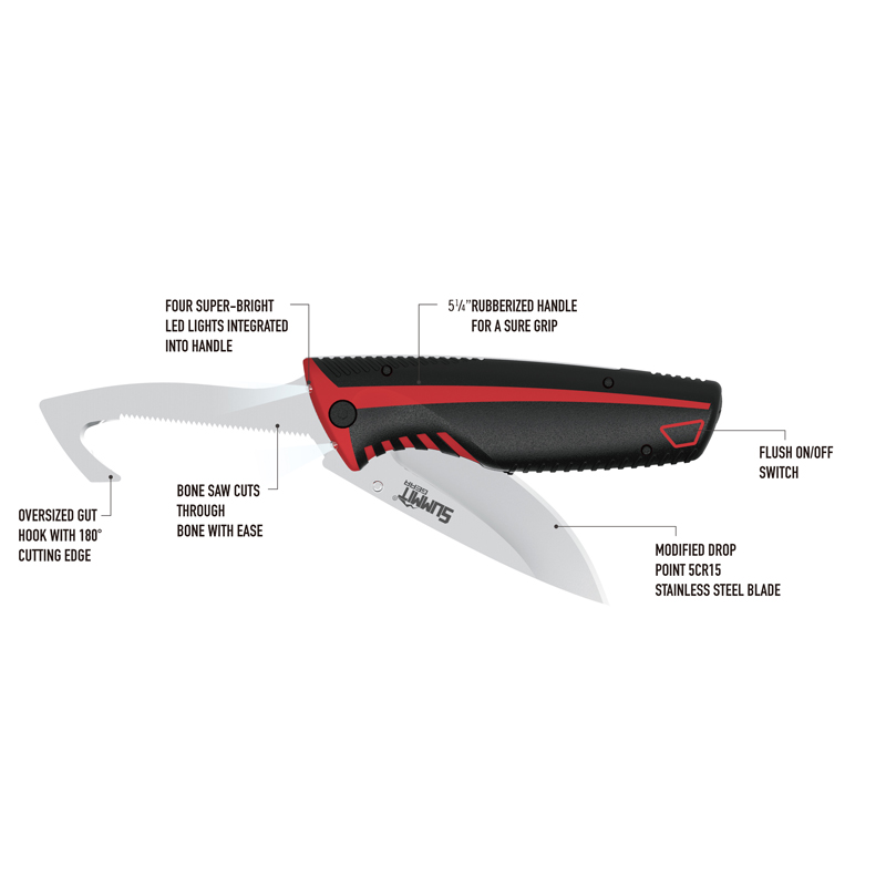 Illuminated Field Dressing Knife with Gut Hook and Bone Saw