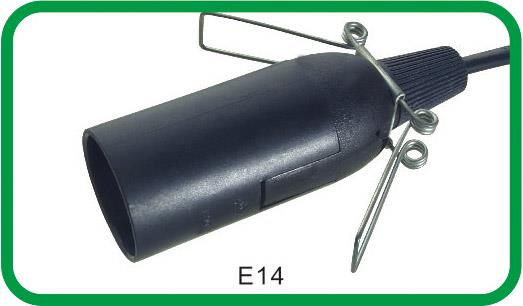 E14 Lamp Holder with Spring Clip