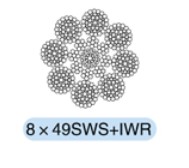8x49SWS+IWR Linear Contact Lay Wire Rope