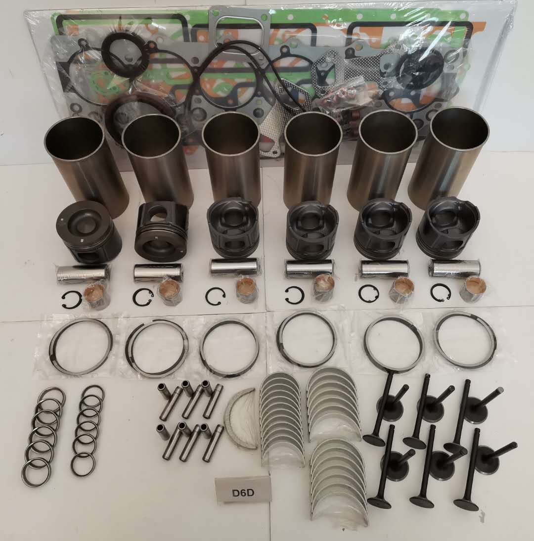 Engine Rebuild Kit with Liners, Pistons, Rings, Gaskets, Valves, Bearings, and Connecting Rods