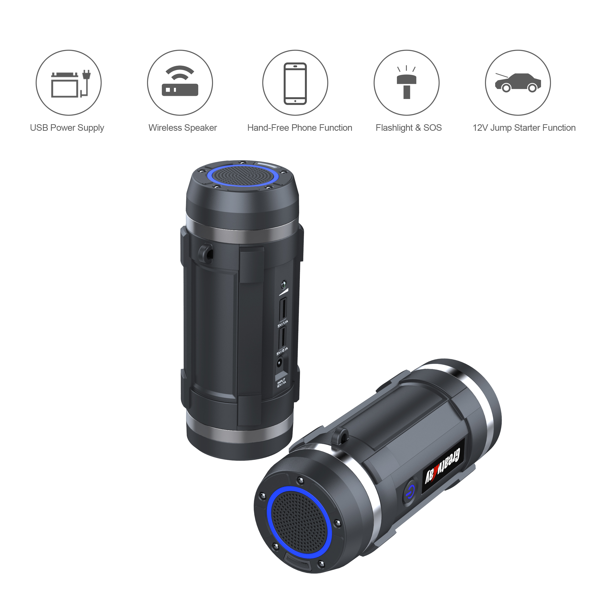 Lithium Battery Jump Starter with Bluetooth Speaker
