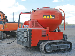 Tracked Construction Vehicle with Mixing Tank