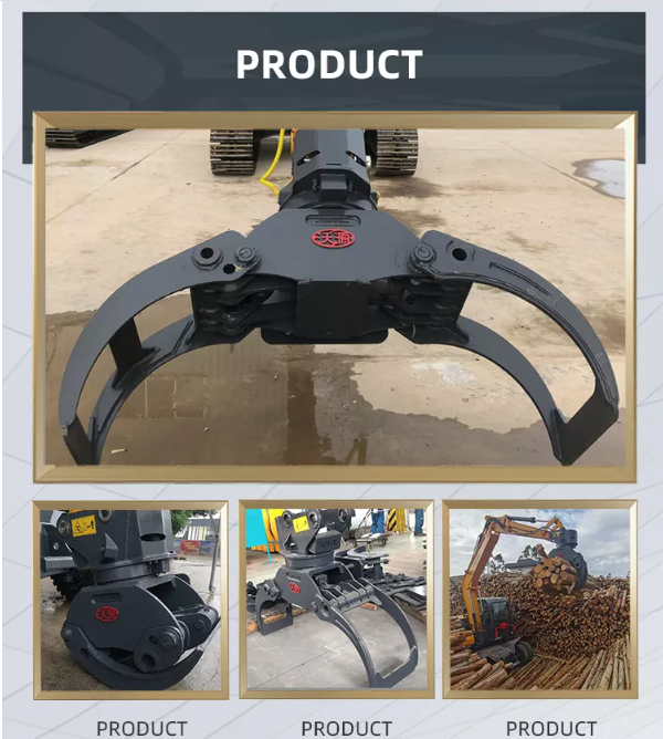 Heavy-duty log grapple attachment for excavators