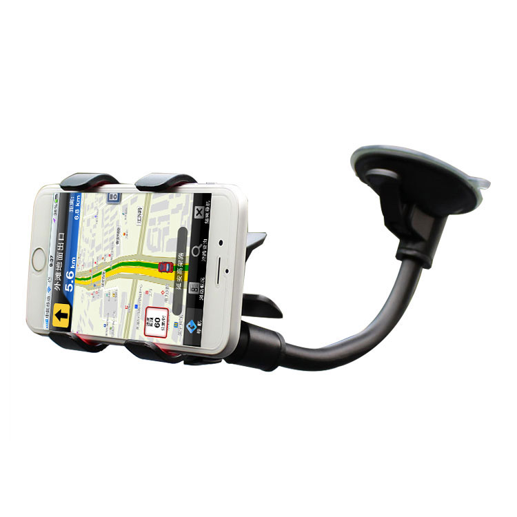 Long Arm Double Clip Car Dashboard Windshield 360 Rotating Suction Cup Mobile Phone Holder - Image 2