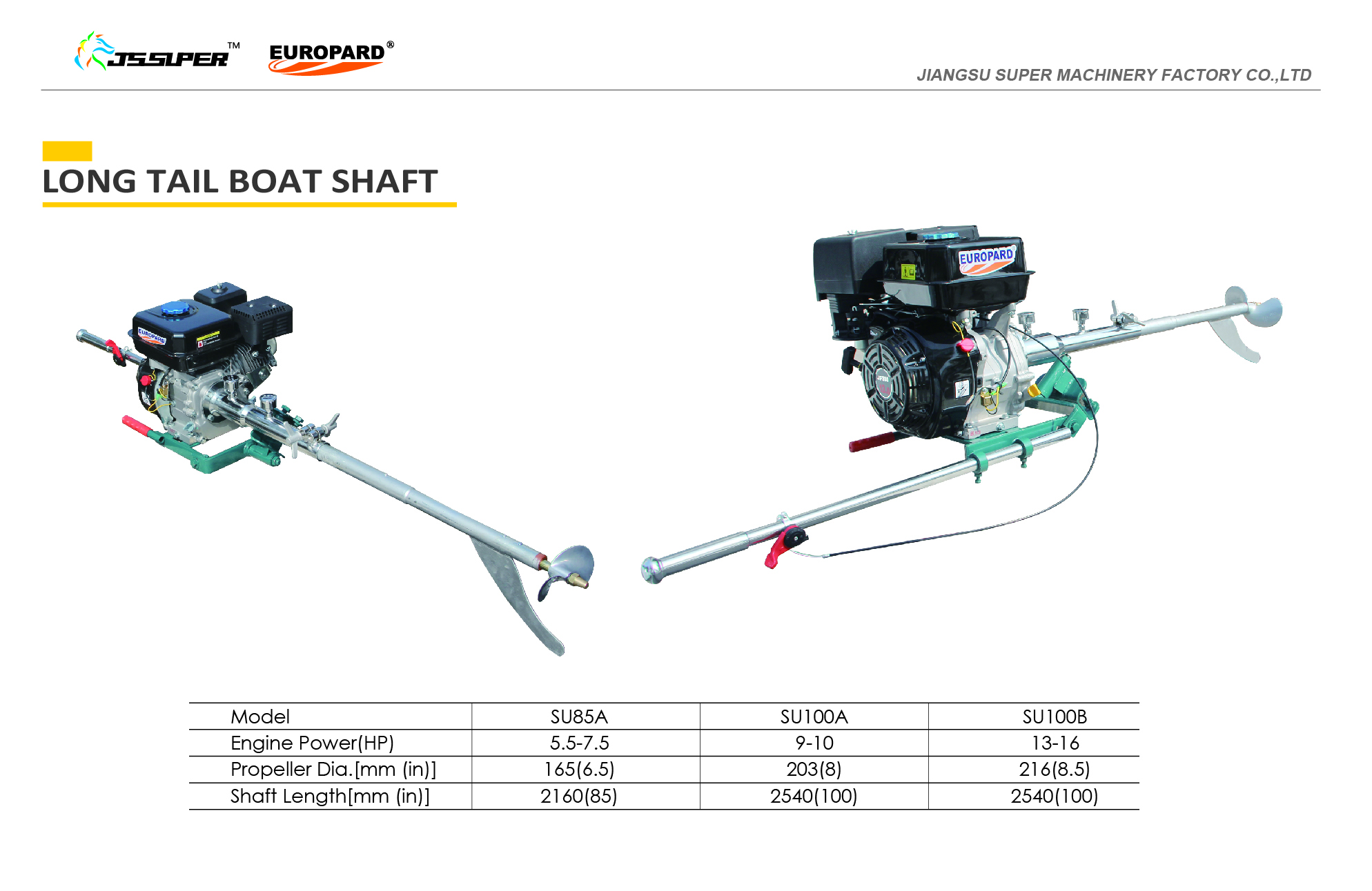 Long Tail Boat Shaft