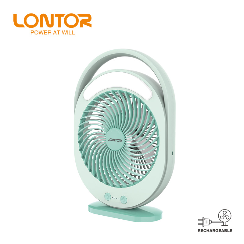 Rechargeable Portable Table Fan with LED Light